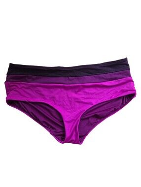 Athleta Multi-Band Hipster Bikini Swim Bottoms - Magenta / Purple, Size XL